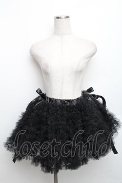 画像1: pain / チュールティアードミニスカート  黒 S-25-12-30-049-LO-SK-AS-ZS