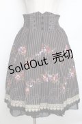 axes femme / レジメ花柄スカート  黒 S-25-12-30-054-AX-SK-HR-ZS