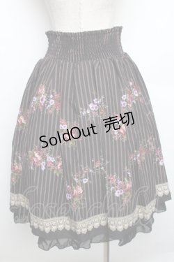 画像2: axes femme / レジメ花柄スカート  黒 S-25-12-30-054-AX-SK-HR-ZS