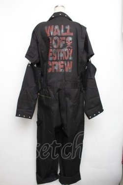 画像2: DESTROY狂 / バックプリントオールインワン  黒 S-25-12-30-057-PU-TS-HR-ZS
