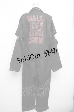 画像2: DESTROY狂 / バックプリントオールインワン  黒 S-25-12-30-057-PU-TS-HR-ZS