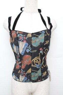 画像1: Jane Marple / 楽器ゴブランビスチェ  黒 S-25-12-30-012-JM-TO-AS-ZS