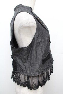 画像2: axes femme / 裾レースベスト  黒 S-25-12-30-013-AX-BL-HR-ZS