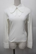 Heart E / デザイン襟カットソー  白 S-25-12-30-016-LO-TO-AS-ZS