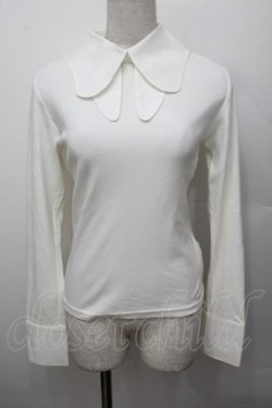 画像1: Heart E / デザイン襟カットソー  白 S-25-12-30-016-LO-TO-AS-ZS