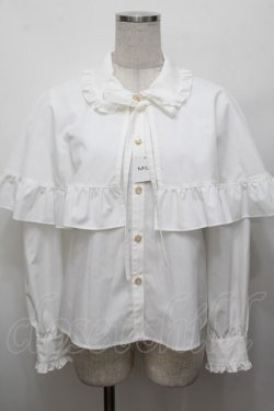 画像1: MILK / アクセサリーケープブラウス  白 S-25-12-30-017-ML-BL-AS-ZS