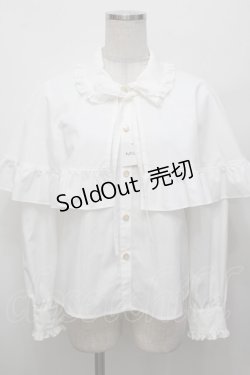 画像1: MILK / アクセサリーケープブラウス  白 S-25-12-30-017-ML-BL-AS-ZS