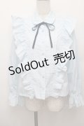 MILK / フリルブラウス  サックス S-25-12-30-020-ML-BL-AS-ZS