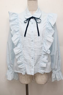 画像1: MILK / フリルブラウス  サックス S-25-12-30-020-ML-BL-AS-ZS