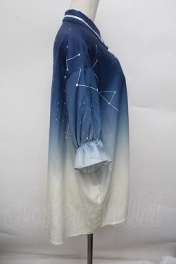 画像3: IRO+IRO / 星座瞬くグラデーションシャツ  紺 S-25-12-30-021-LO-BL-AS-ZS