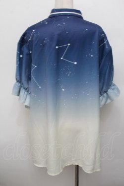 画像4: IRO+IRO / 星座瞬くグラデーションシャツ  紺 S-25-12-30-021-LO-BL-AS-ZS