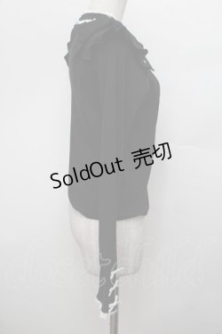 画像2: NOEMIE / デコルテチュールショルダーリボンカットソー  黒 S-25-12-30-022-LO-TO-AS-ZS