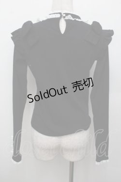 画像3: NOEMIE / デコルテチュールショルダーリボンカットソー  黒 S-25-12-30-022-LO-TO-AS-ZS