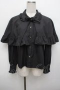 MILK / アクセサリーケープブラウス  黒 S-25-12-30-023-ML-BL-AS-ZS