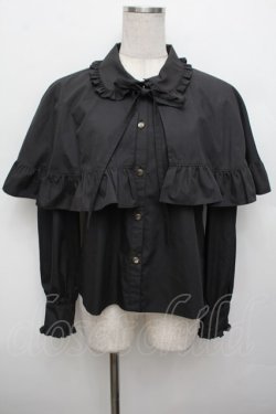 画像1: MILK / アクセサリーケープブラウス  黒 S-25-12-30-023-ML-BL-AS-ZS