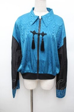 画像1: Deorart / 袖 シアー・チャイナ柄トッパー [中華柄]  ブルー S-25-12-30-026-PU-TO-AS-ZS