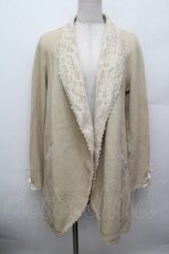 画像1: axes femme / レースデザインロングカーディガン  ベージュ S-25-12-30-029-AX-BL-HR-ZT553 (1)