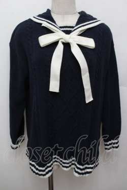 画像1: mezzo piano / セーラーニット  紺 S-25-12-30-030-LO-TO-AS-ZS