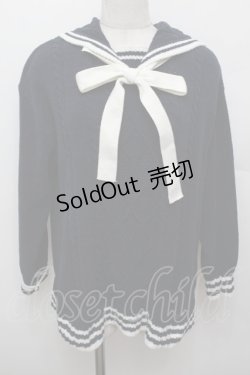 画像1: mezzo piano / セーラーニット  紺 S-25-12-30-030-LO-TO-AS-ZS