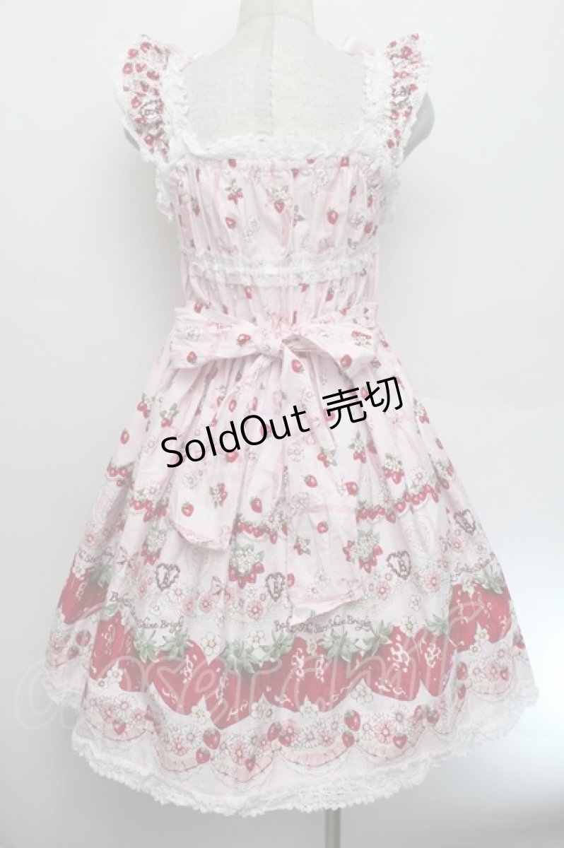 画像2: BABY,THE STARS SHINE BRIGHT / Juicy Strawberry MemoryジャンパースカートII  ピンク S-26-01-04-027-BA-OP-AS-ZS (2)