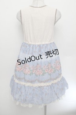 画像3: axes femme / カギ針ニット使いパネル柄ワンピース  ブルー S-26-01-04-031-AX-OP-HR-ZS