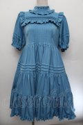 Physical Drop / ３段ティアード半袖小公女ドレス  ブルー S-26-01-04-032-LO-OP-HR-ZS