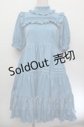 Physical Drop / ３段ティアード半袖小公女ドレス  ブルー S-26-01-04-032-LO-OP-HR-ZS