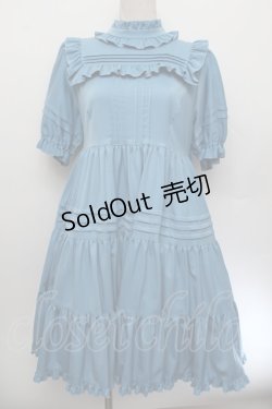 画像1: Physical Drop / ３段ティアード半袖小公女ドレス  ブルー S-26-01-04-032-LO-OP-HR-ZS