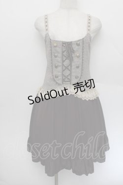 画像1: axes femme / 千鳥柄ビスチェ切替チュニ  ブラウン S-26-01-04-033-AX-OP-HR-ZS