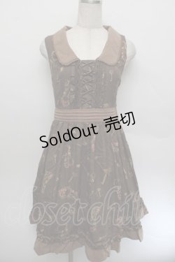 画像1: axes femme / 鍵柄ワンピース  茶 S-26-01-04-035-AX-OP-HR-ZS