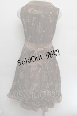 画像3: axes femme / 鍵柄ワンピース  茶 S-26-01-04-035-AX-OP-HR-ZS