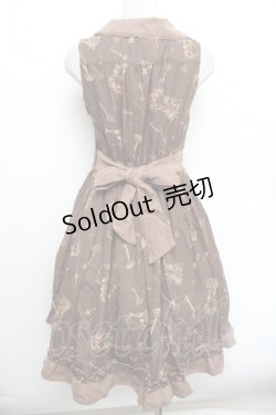 画像2: axes femme / 鍵柄ワンピース  茶 S-26-01-04-036-AX-OP-HR-ZS