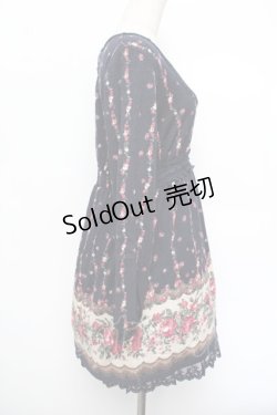 画像2: axes femme / ローズパネル柄カットチュニ  紺 S-26-01-04-043-AX-OP-HR-ZS