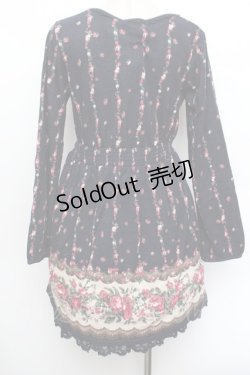 画像3: axes femme / ローズパネル柄カットチュニ  紺 S-26-01-04-043-AX-OP-HR-ZS