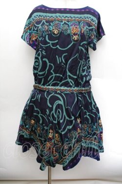 画像1: Jane Marple / マトリョーシカのドレス  紺 S-26-01-04-045-JM-OP-AS-ZS