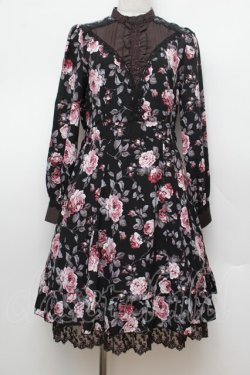 画像1: axes femme / 総バラベルト付ワンピース  黒 S-26-01-04-048-AX-OP-HR-ZS