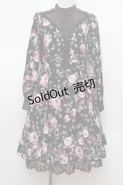 画像1: axes femme / 総バラベルト付ワンピース  黒 S-26-01-04-048-AX-OP-HR-ZS