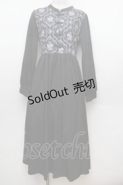 画像1: axes femme / チャイナ×オーナメント柄ワンピース F 黒 S-26-01-04-049-AX-OP-TK-ZS