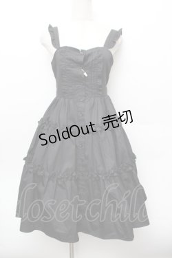 画像1: Alice Mashiro / TT*MAAフリルジャンパースカート S 黒 S-26-01-04-053-LO-OP-AS-ZS