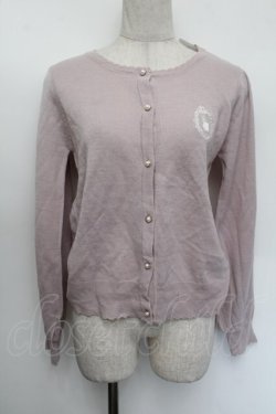 画像1: axes femme POETIQUE / ラビットカメオ刺繍カーディガン  ピンク S-26-01-04-007-AX-TO-AS-ZS