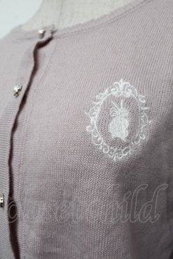 画像2: axes femme POETIQUE / ラビットカメオ刺繍カーディガン  ピンク S-26-01-04-007-AX-TO-AS-ZS