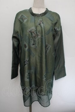 画像1: LOLITA / トランプ柄ブラウス F グリーン S-26-01-04-008-LO-TO-TK-ZS