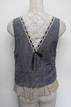 画像2: axes femme / 裾レースベスト  ブルー S-26-01-04-010-AX-BL-HR-ZS