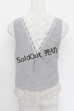 画像2: axes femme / 裾レースベスト  ブルー S-26-01-04-010-AX-BL-HR-ZS