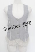 axes femme / 裾レースベスト  ブルー S-26-01-04-011-AX-BL-HR-ZS