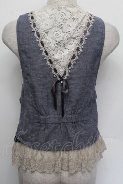 画像2: axes femme / 裾レースベスト  ブルー S-26-01-04-011-AX-BL-HR-ZS