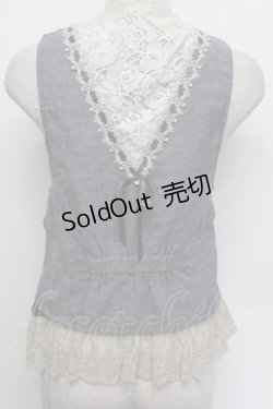 画像2: axes femme / 裾レースベスト  ブルー S-26-01-04-011-AX-BL-HR-ZS