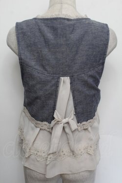 画像3: axes femme / バックレース使いベスト  ブルー S-26-01-04-012-AX-TO-HR-ZS