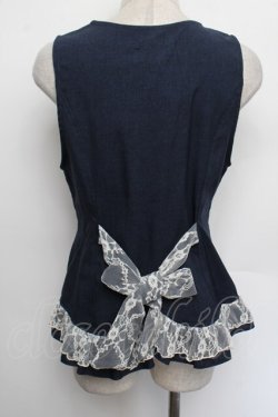 画像2: axes femme / チェーン使いクラシカルベスト  紺 S-26-01-04-013-AX-TO-HR-ZS