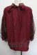 画像2: axes femme / ミュシャ チュール袖ブラウス M ワイン S-26-01-04-015-AX-BL-TK-ZS (2)